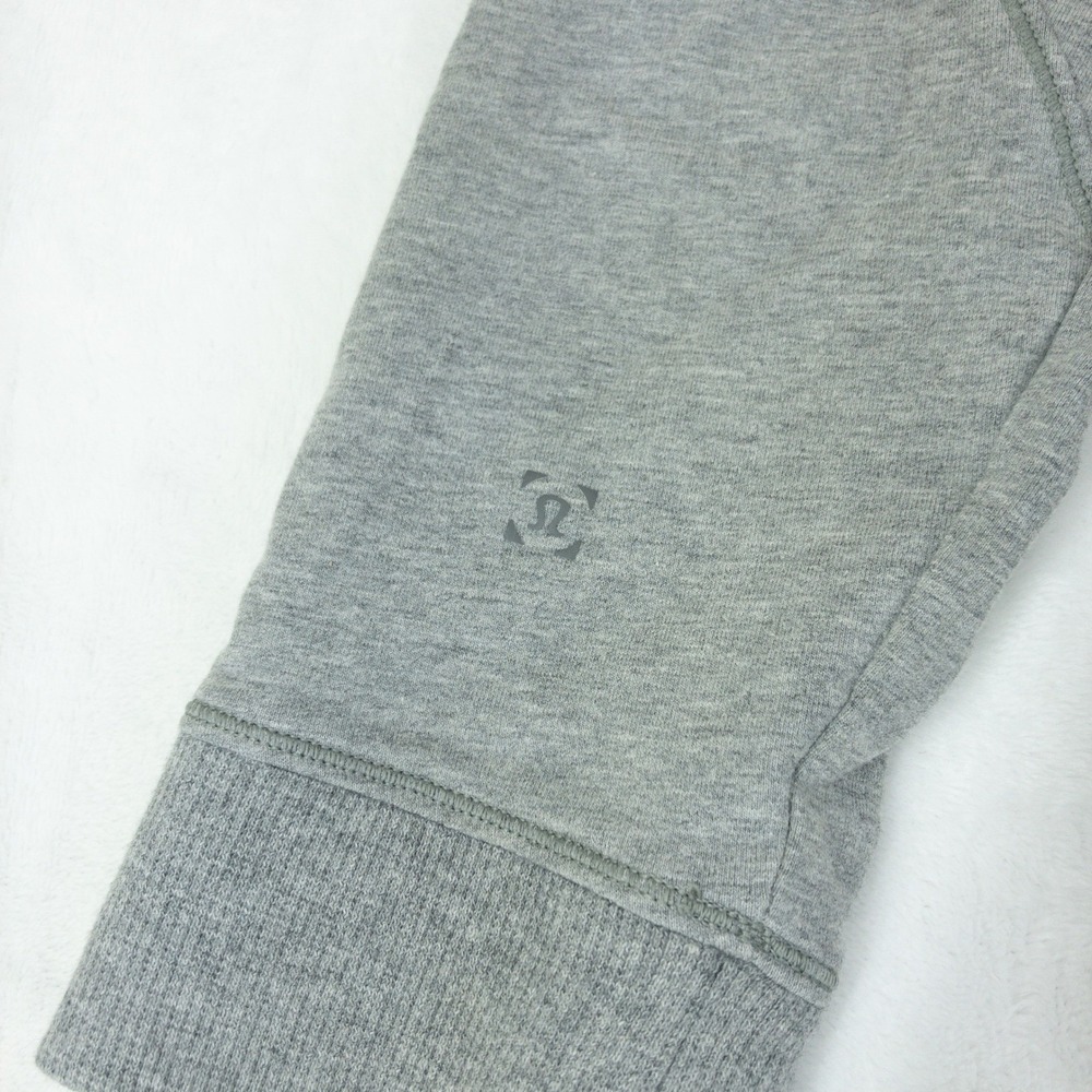Lululemon Cross Cut Zip Up Hoodie Mens Small Grey Heathered Full Zip Pocket - Picture 15 of 16